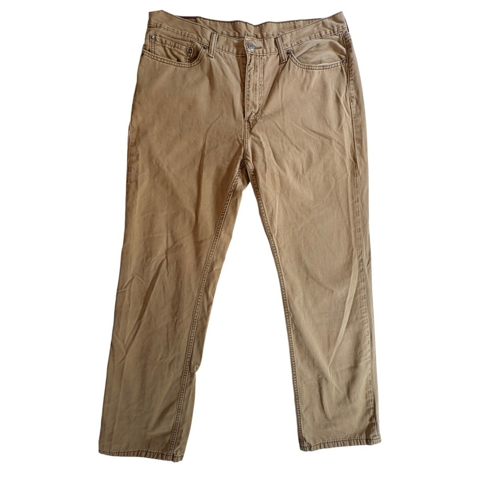Levis 514 Straight Fit Khaki Pants Mens 38x32 Tan Cotton Trousers